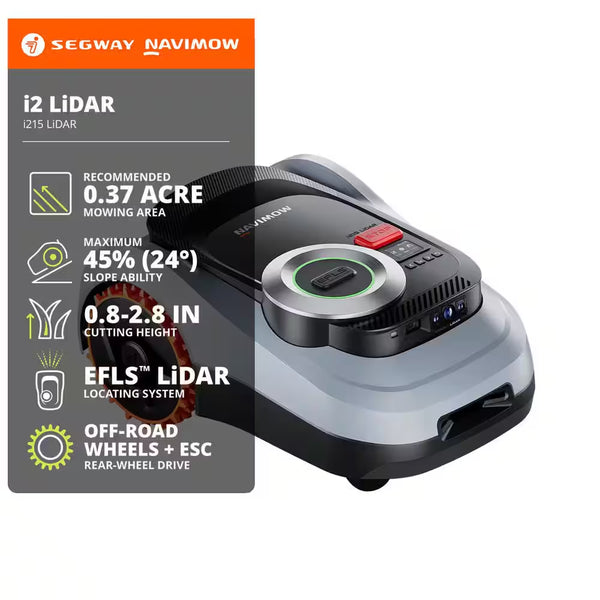 I215 8.6 In. Robot Lawn Mower (1/2 Acre) Lidar + Vision, Auto Mapping, App Control, Multi-Zone, AI Obstacle Avoidance