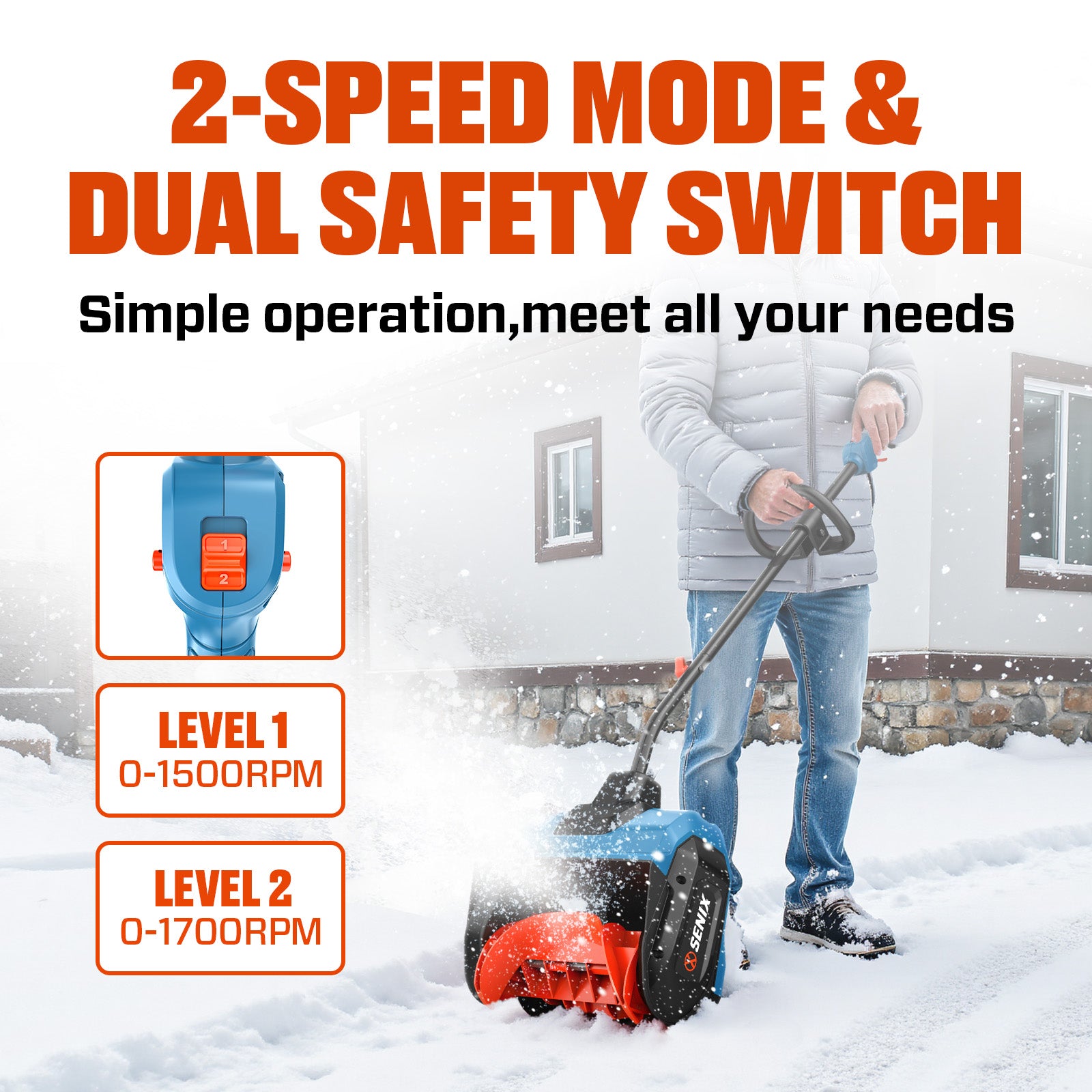40V 13"Cordless Snow Shovel & Snow Blower,22Ft Throw, 375Lbs/Min, 2-Speed Mode,8000Mah, 6.0Ah Dual Port Charger,Electric Shovel for Driveway,Sidewalk