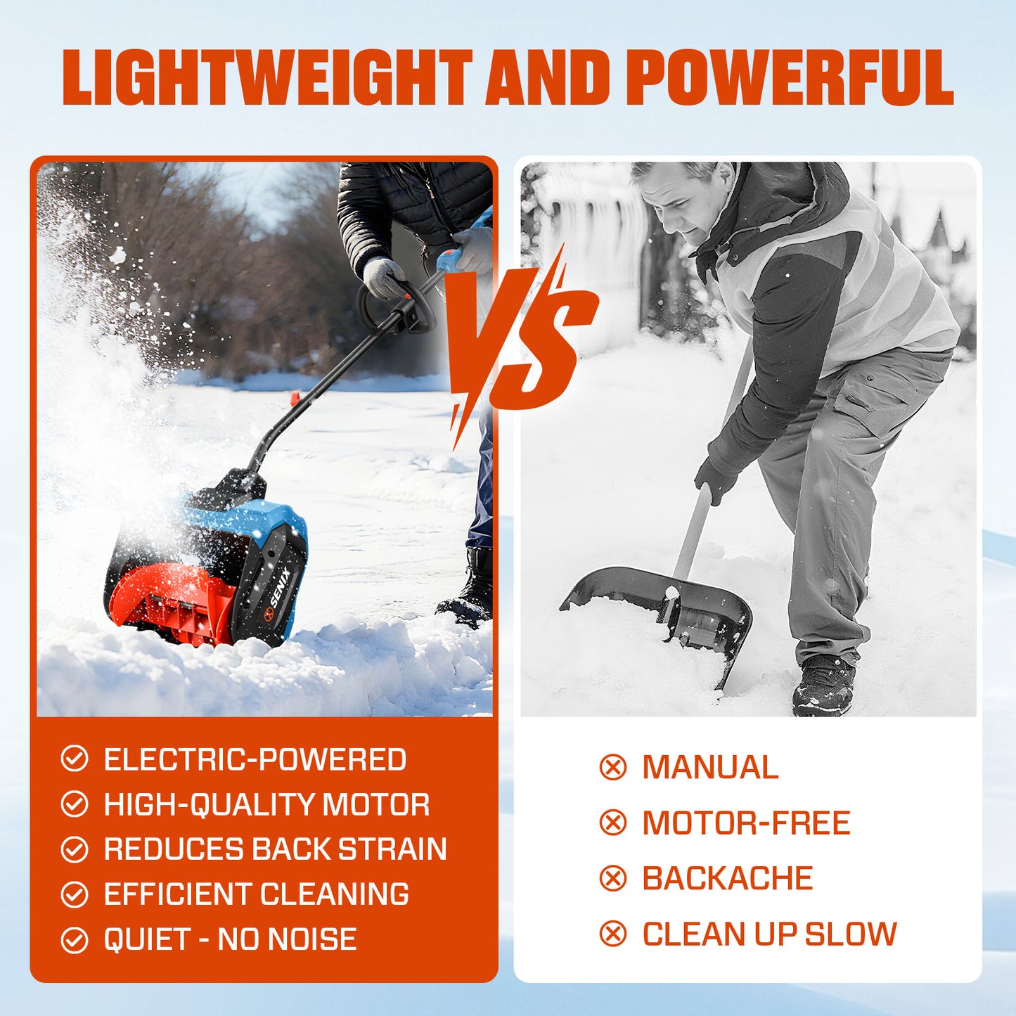 40V 13"Cordless Snow Shovel & Snow Blower,22Ft Throw, 375Lbs/Min, 2-Speed Mode,8000Mah, 6.0Ah Dual Port Charger,Electric Shovel for Driveway,Sidewalk