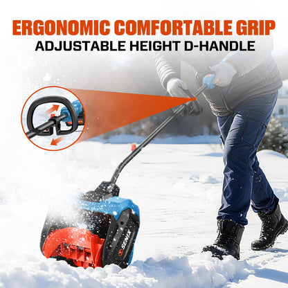 40V 13"Cordless Snow Shovel & Snow Blower,22Ft Throw, 375Lbs/Min, 2-Speed Mode,8000Mah, 6.0Ah Dual Port Charger,Electric Shovel for Driveway,Sidewalk