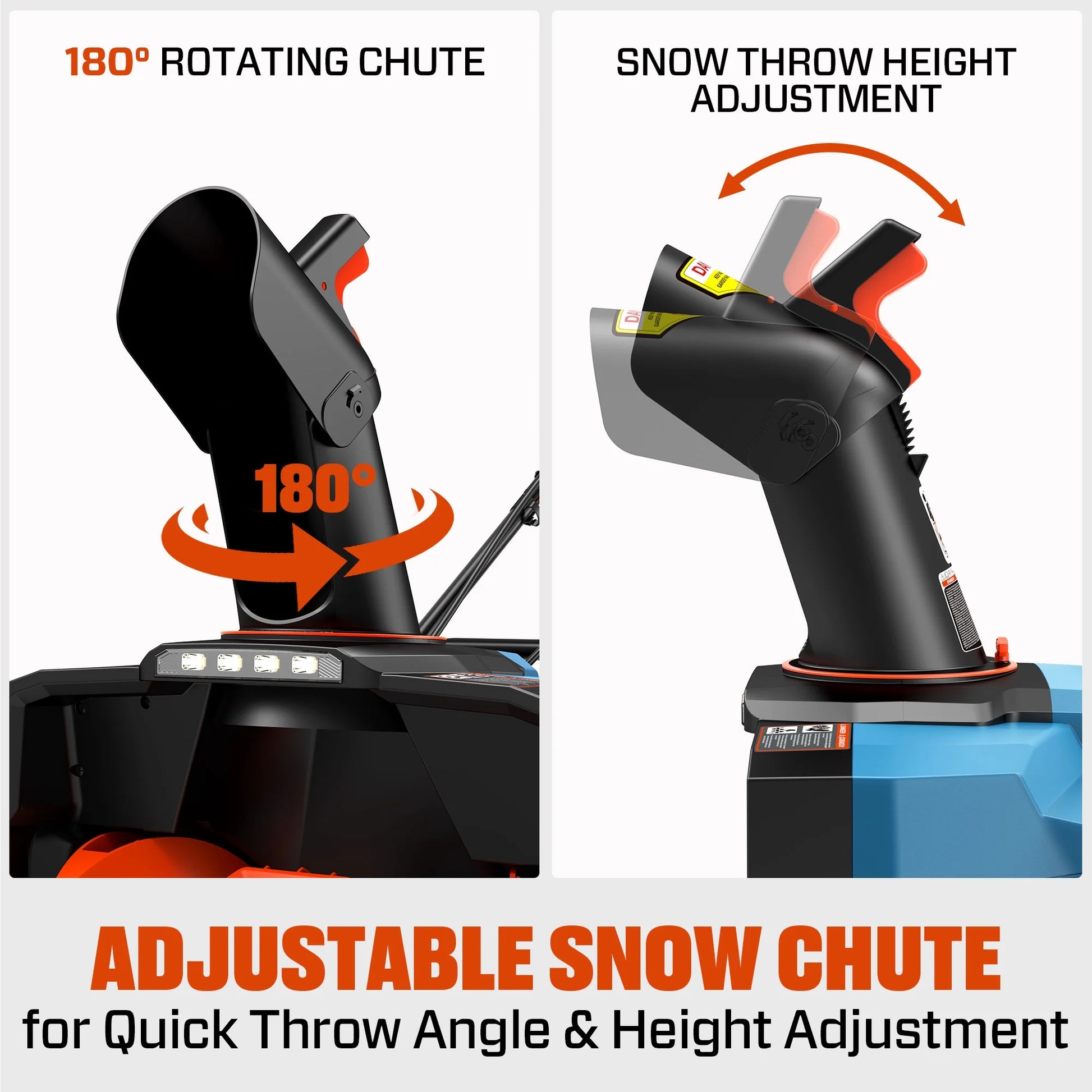 21-Inch 15A Corded Electric Push Snow Blower,12-Inch Clearing Depth, 33FT Throw Distance, LED Lights, Foldable Handle